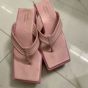 Pink platform sandals